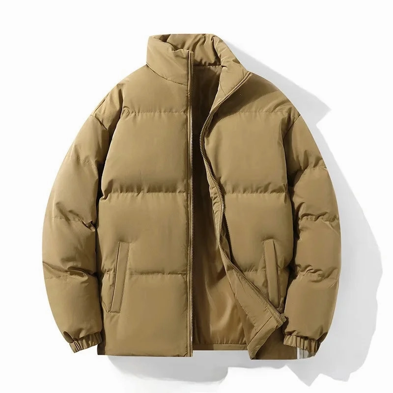 Men's Loose Fit Stand Collar Thickened Winter Cotton Coat Trendy Coats For Winter