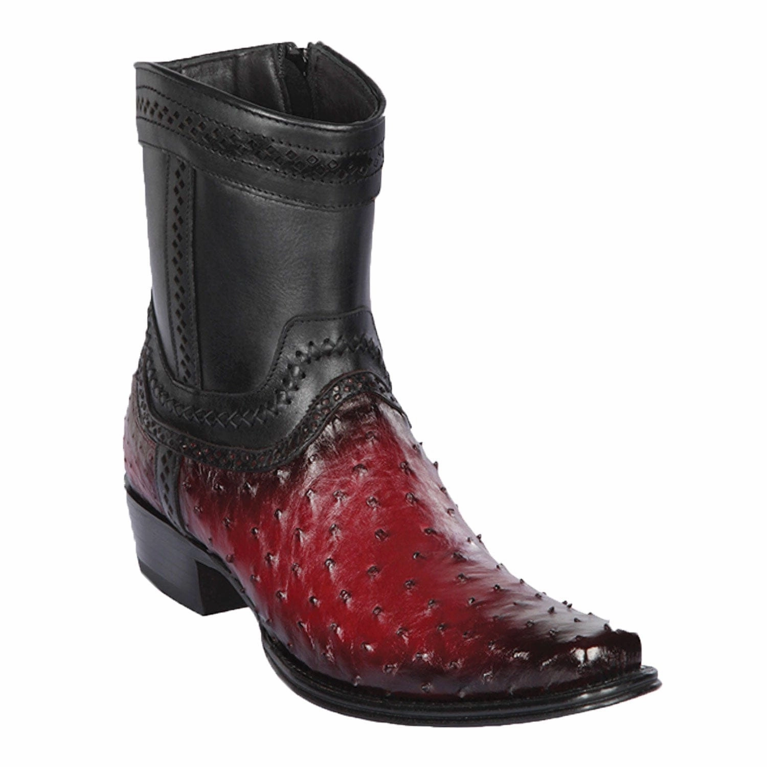 Men's Los Altos Original Ostrich Skin European Toe Short Boots 76B03