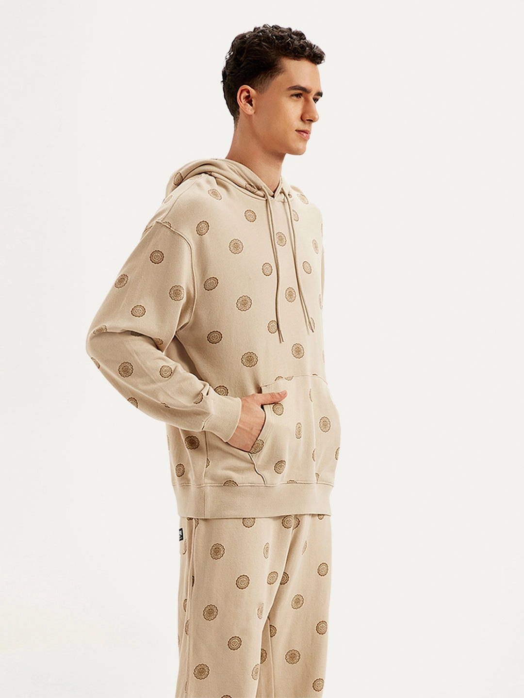 Grandpa Sweatshirts With Grandkids Names Men's Printed Khaki Hooded Sweatshirt