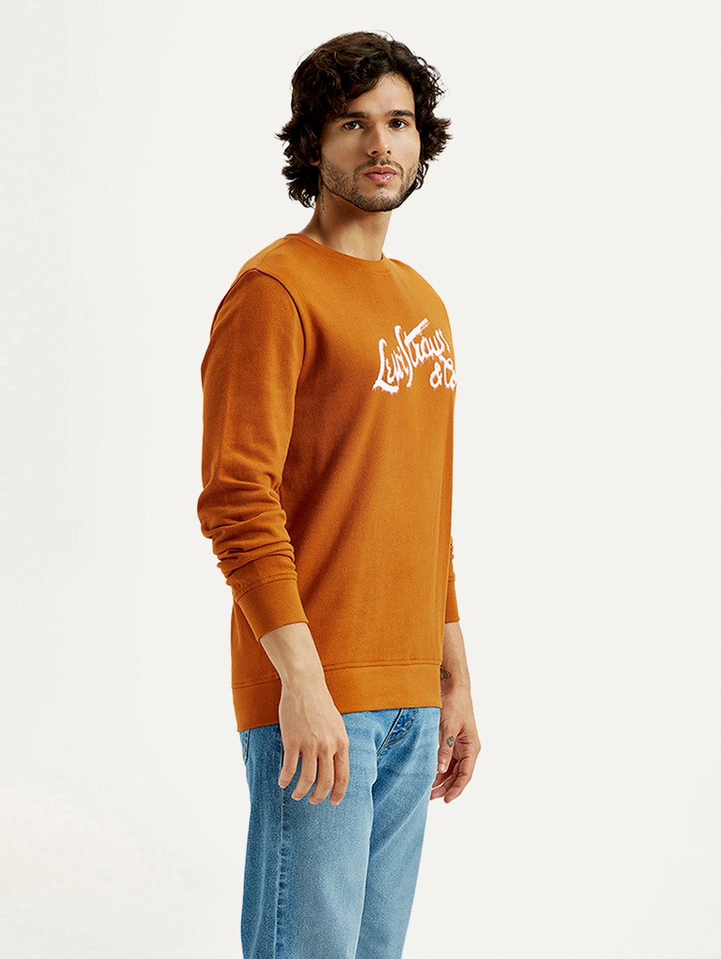 Preppy Sweatshirts Men's Printed Round Neck Sweatshirt