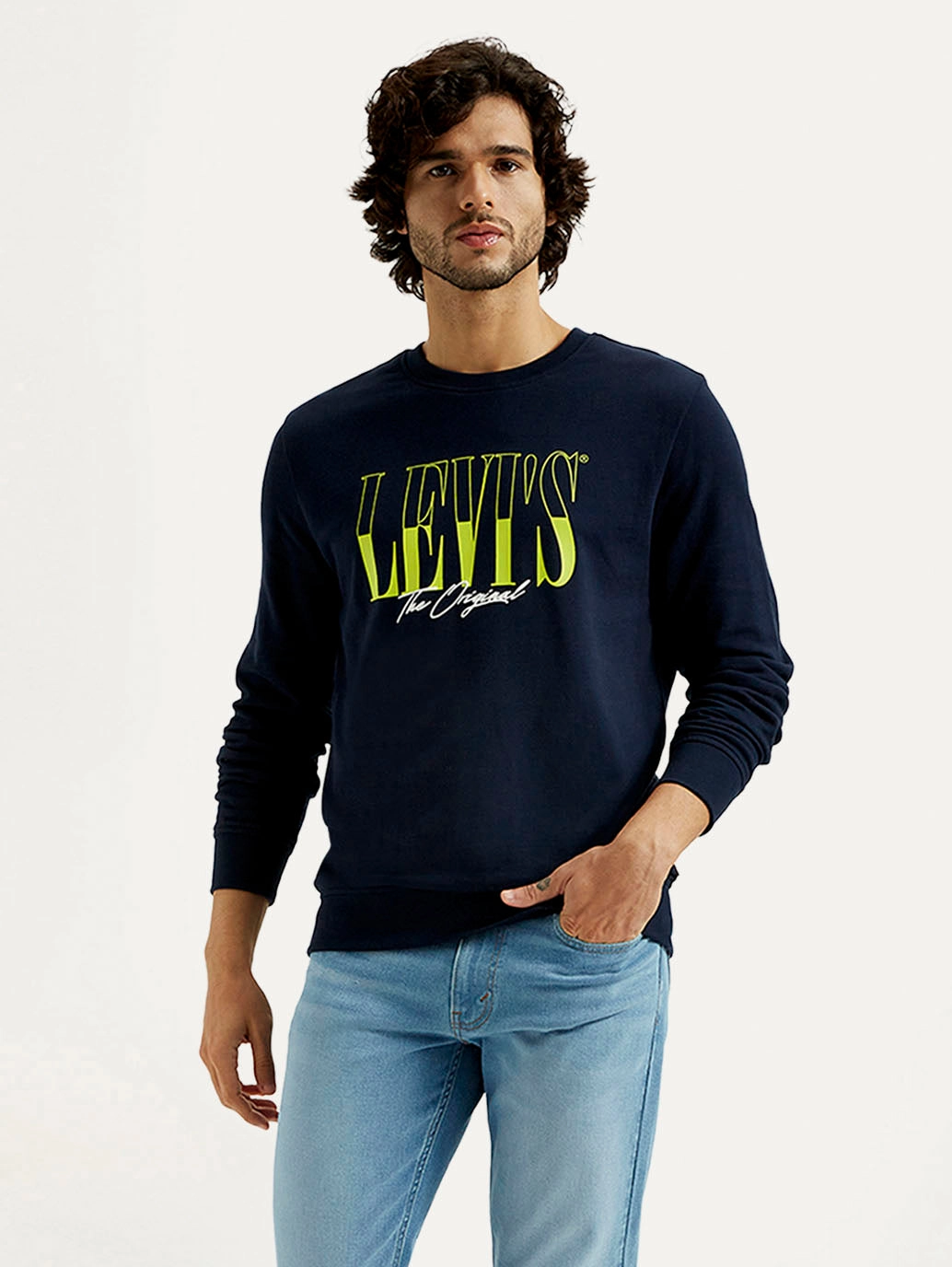 Men's Printed Round Neck Sweatshirt Bsn Sweatshirts
