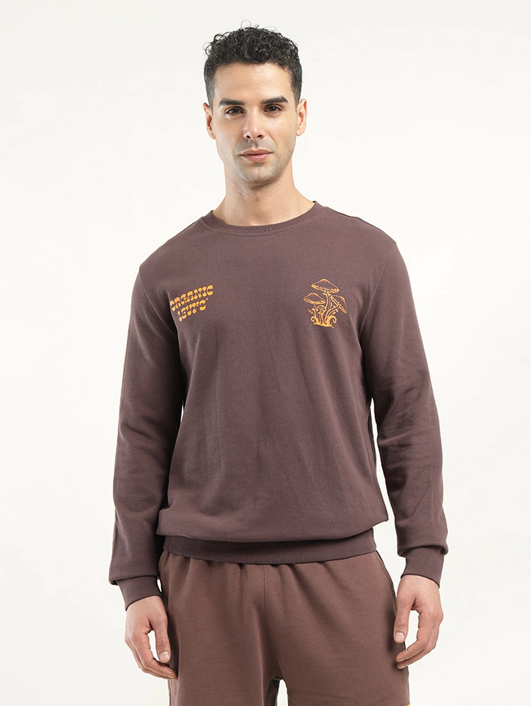 Make Custom Sweatshirts Men's Solid Crew Neck Sweatshirt