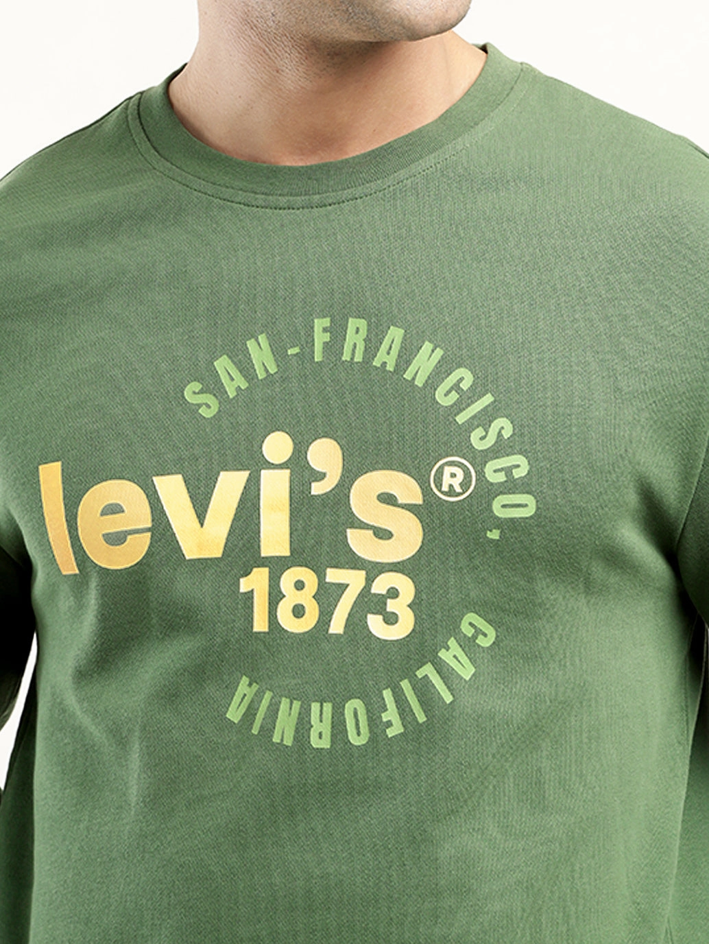 Men's Solid Green Crew Neck Sweatshirt Sunflower Sweatshirts