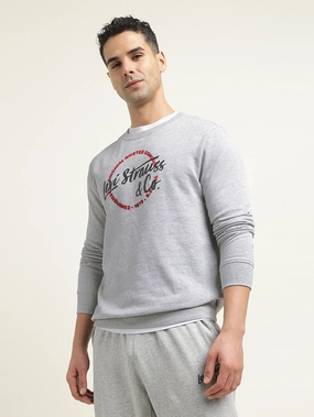 Men's Solid Grey Crew Neck Sweatshirt Really Cool Sweatshirts