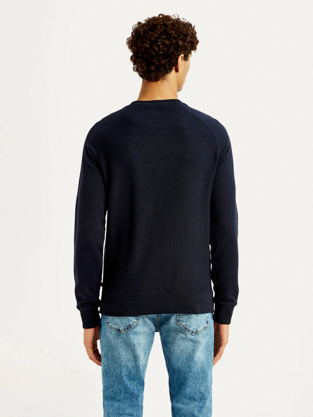 Men's Solid Navy Blue Crew Neck Sweatshirt Merry Sweatshirts