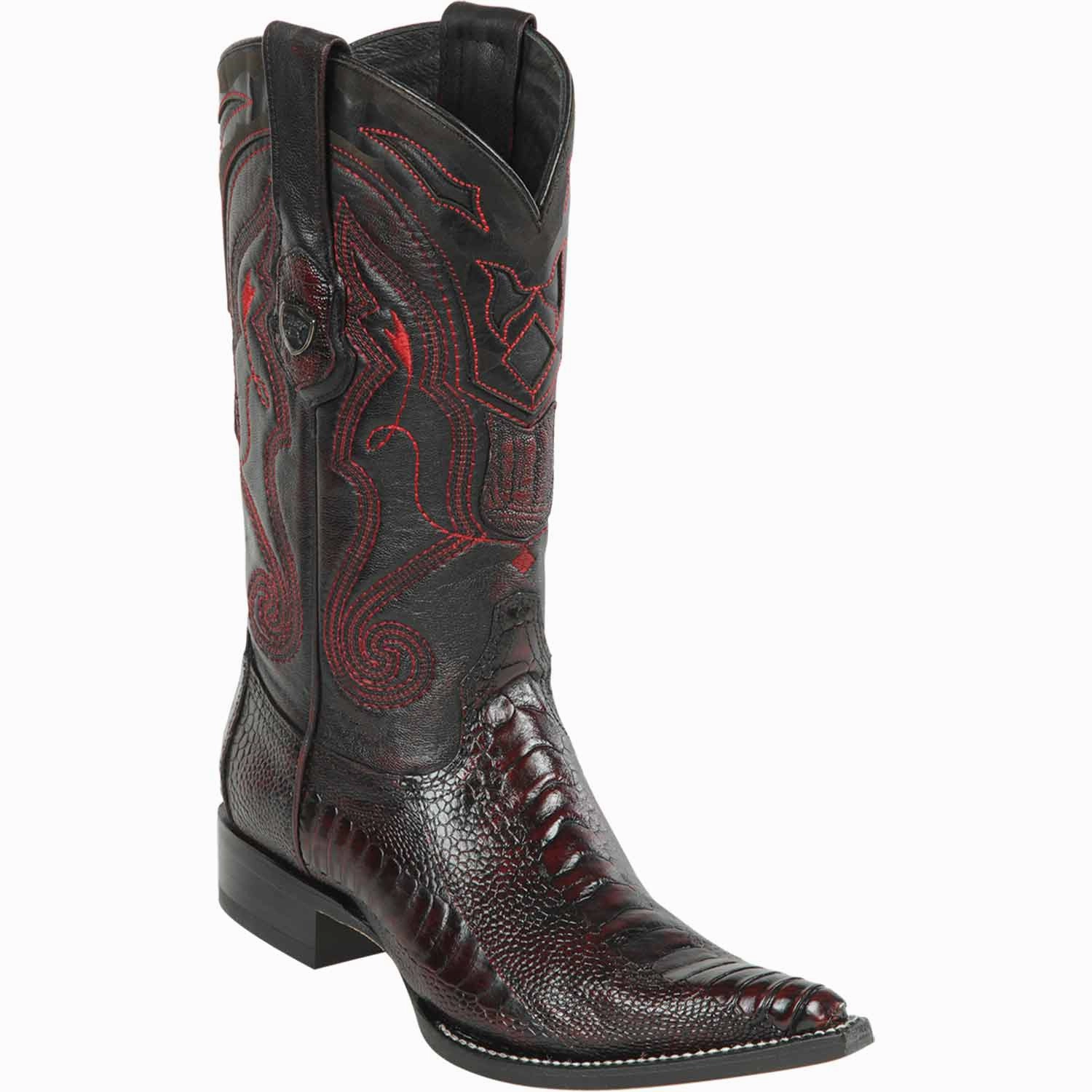 Men's Wild West Ostrich Leg Skin 3X Toe Boots 29505-B