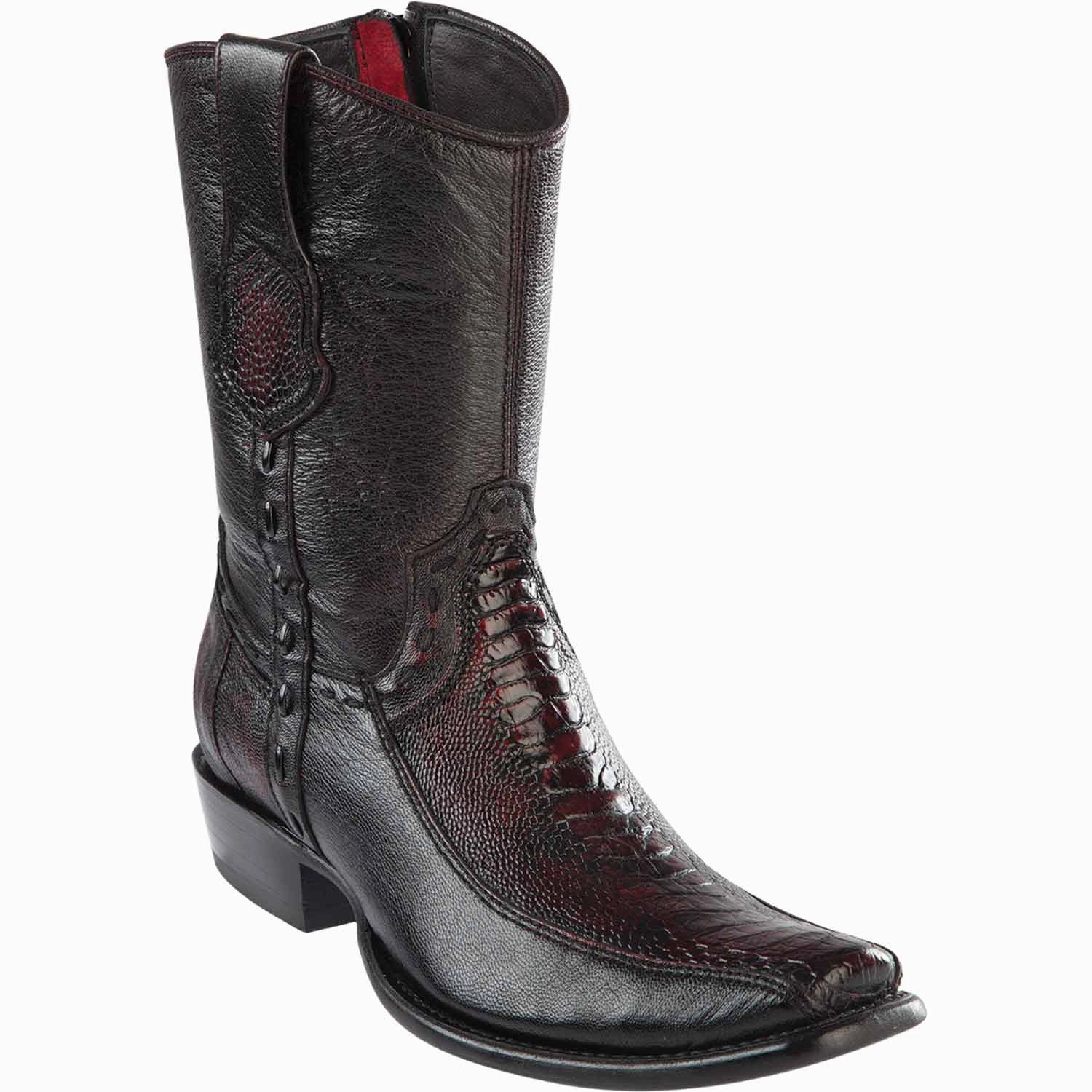 Men's Wild West Ostrich Leg with Deer Dubai Toe Short Boots 279BF05