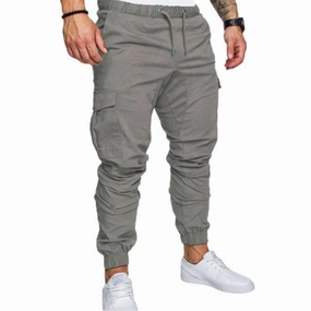 Flowy Cargo Pants Men safari cargo pants  Joggers Sweatpants Casual Male Sportswear Solid Multi-pocket Cargo Trousers Hip Hop Harem Pants Slim Fit