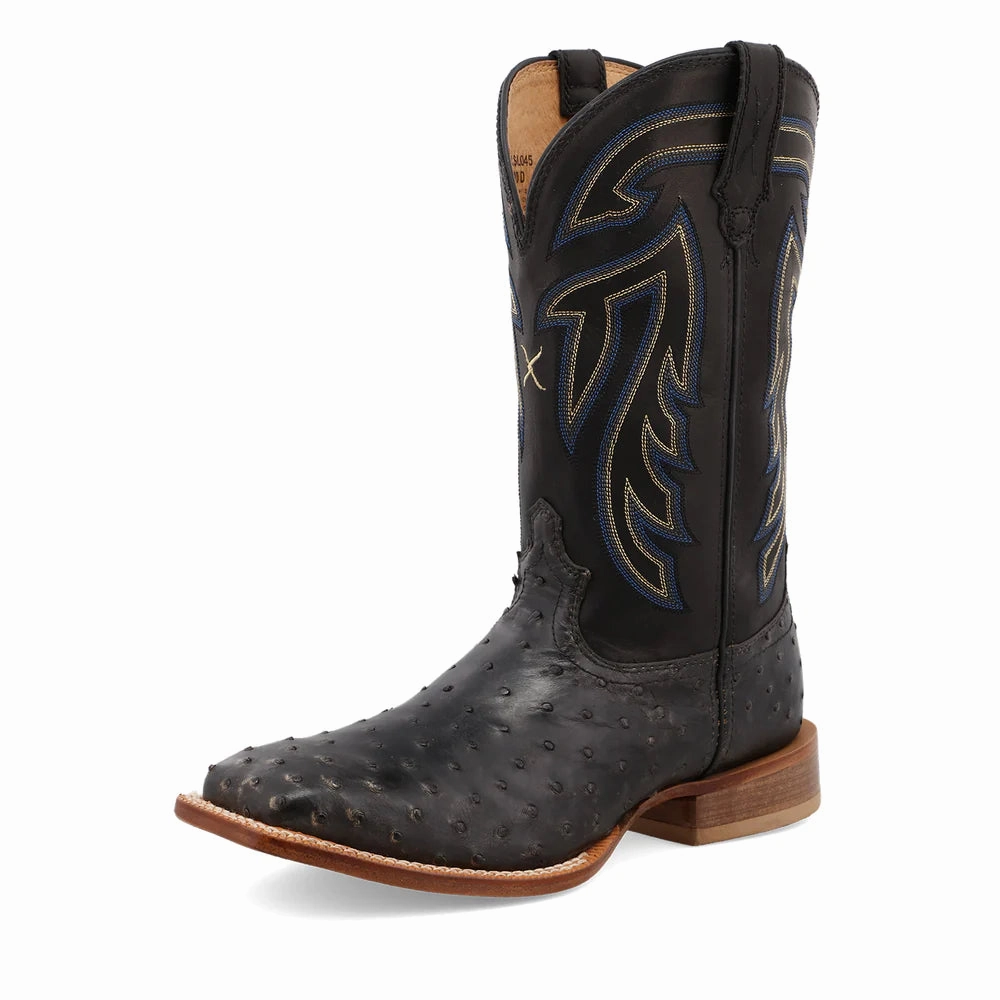 Cowboy Boots And Hat Mens Twisted X Ostrich Boots- Black