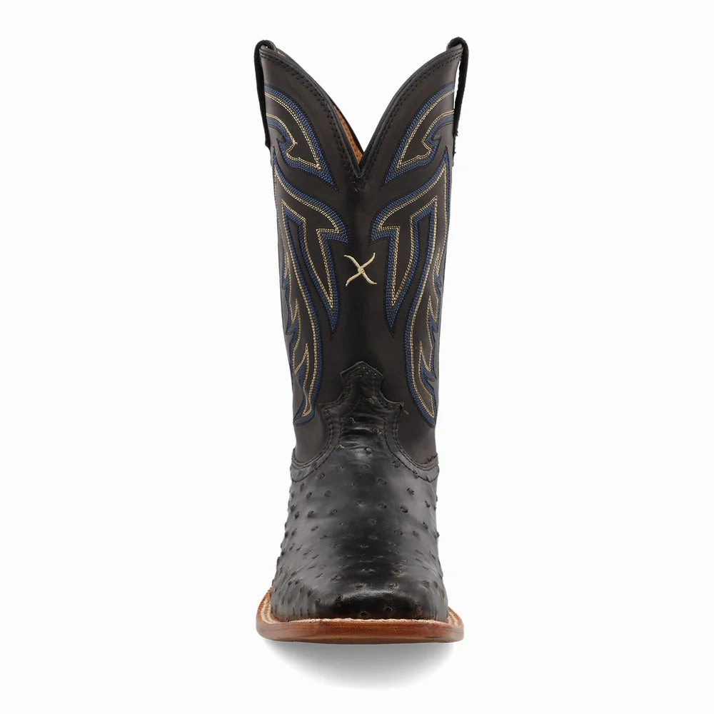Roper Western Boots Mens Twisted X Ostrich Boots- Black