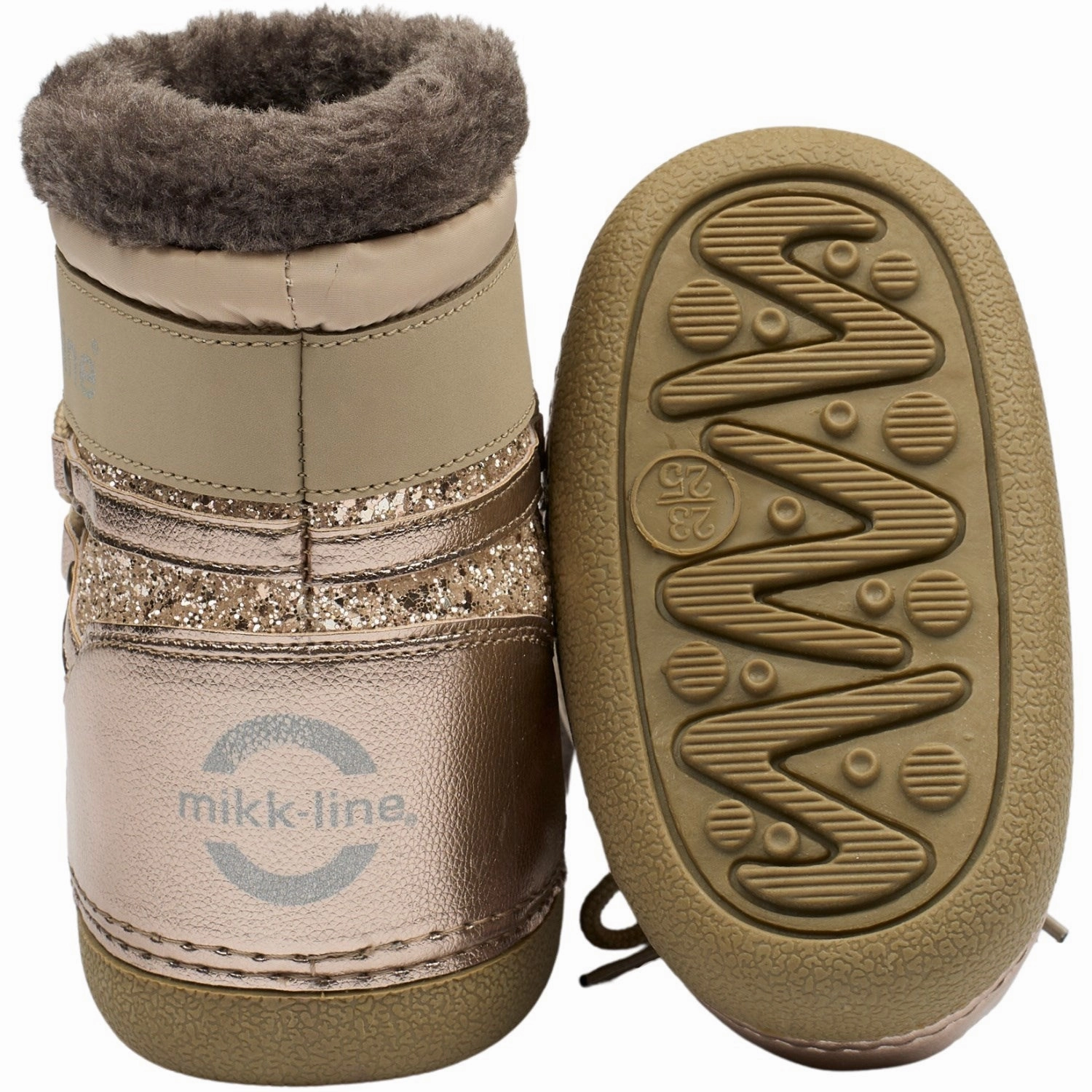 Childrens Snow Boots Mikk-Line Champagne Glitter Snow Boot Glitter