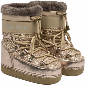 Mikk-Line Champagne Glitter Snow Boot Glitter Bape Snow Boots