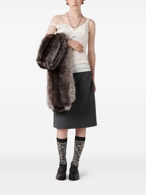 Zip Neck Knitwear MIU MIU - Women Cotton Knit Tank Top