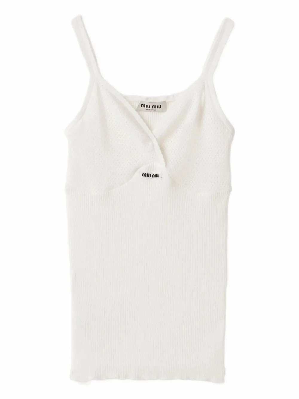MIU MIU - Women Cotton Knit Tank Top Knitwear Design Studio