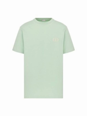 CD Icon Embroidered Cotton Jersey Short Sleeve T-Shirt Light Green Dior Cheap Anime T Shirts