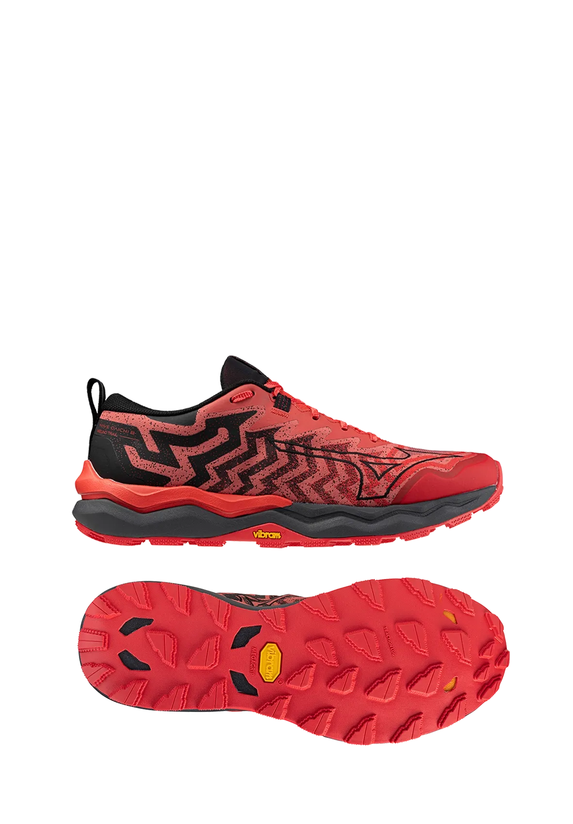 Trail Running Shoes As Hiking Shoes Mizuno Wave Daichi 8 Mens - Cayenne/Black/High Risk Red