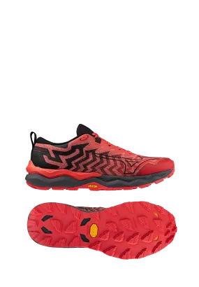 Mizuno Wave Daichi 8 Mens - Cayenne/Black/High Risk Red Brake Drum Rotation De-energizes The Trailing Shoe