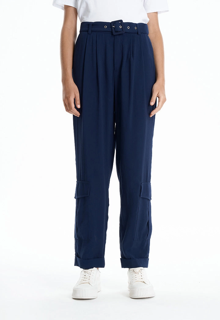 Side Pockets Cargo Solid Pants Denim Cargo Pants H&m