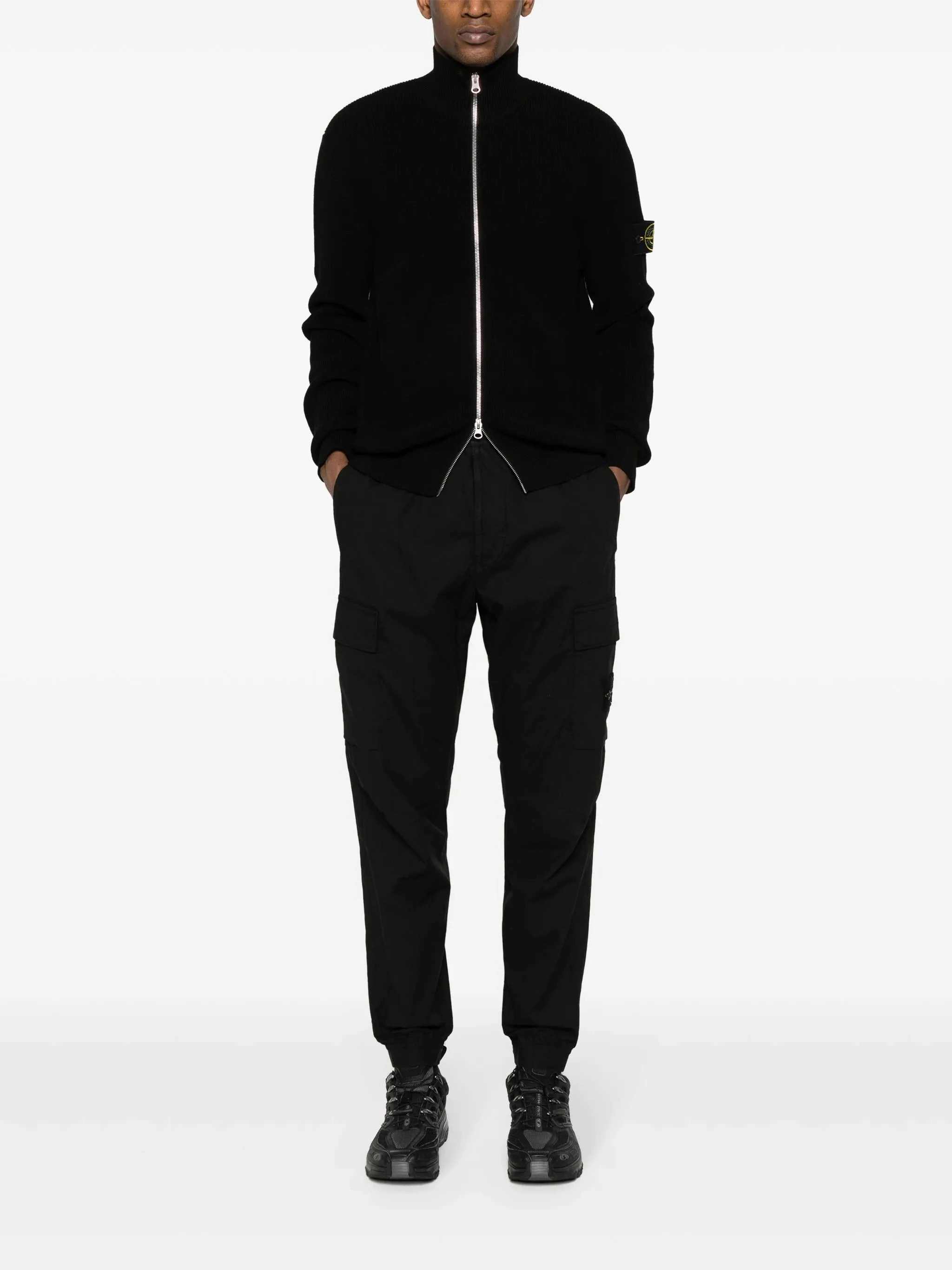 Traditional Guernsey Knitwear Compass-badge cardigan