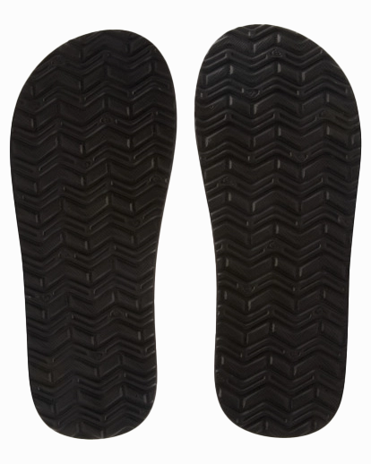 Monkey Abyss Flip Flops in Black & Brown Fabric Toe Post Flip Flops