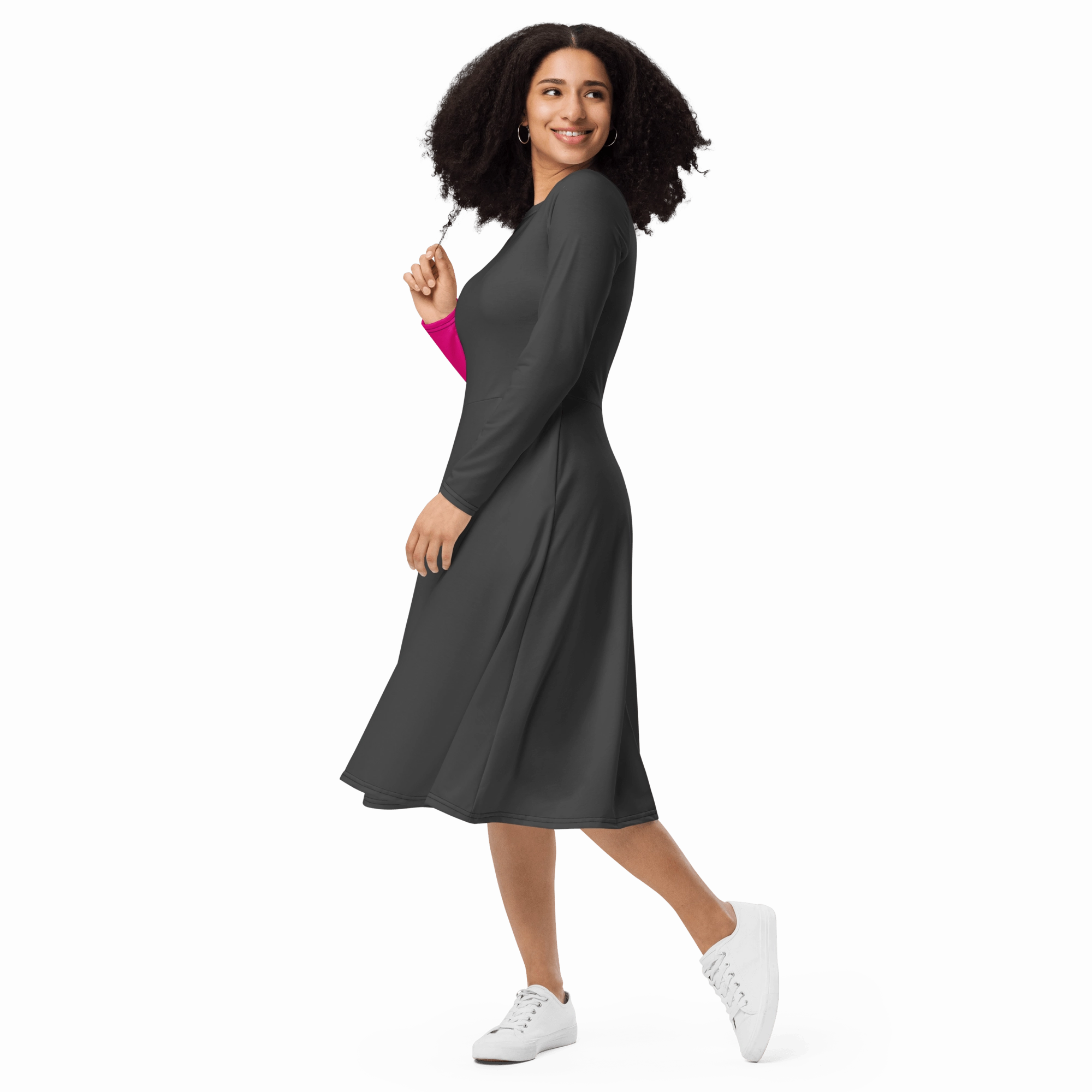 Emilie Midi Dress 'Polychromatic' Long Sleeve Midi Dress