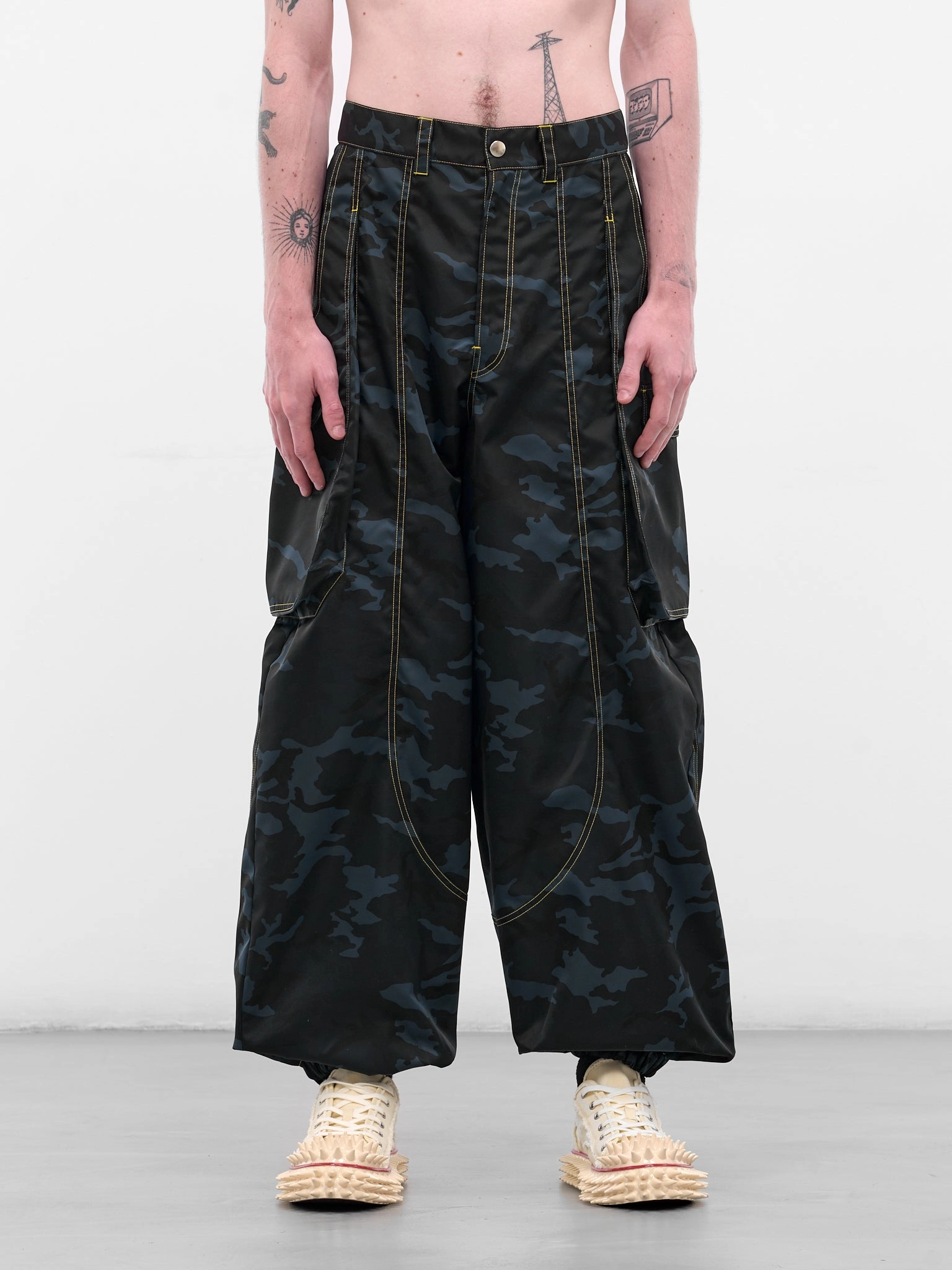 Navy Camouflage Nylon Cargo Pants (KL984-NAVY-CAMOUFLAGE) Outfit Inspo Cargo Pants
