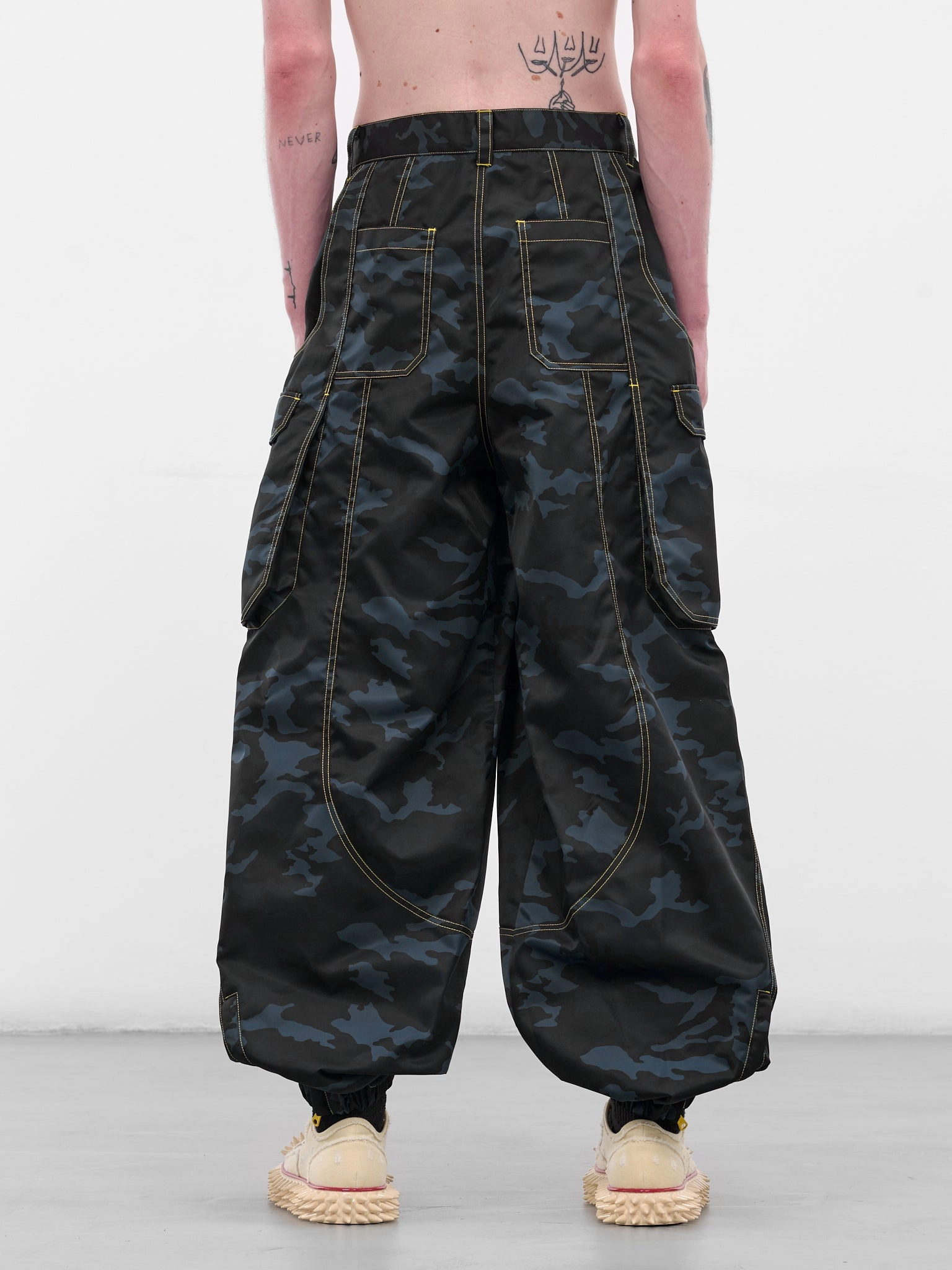 Baggy Jeans Cargo Pants Navy Camouflage Nylon Cargo Pants (KL984-NAVY-CAMOUFLAGE)