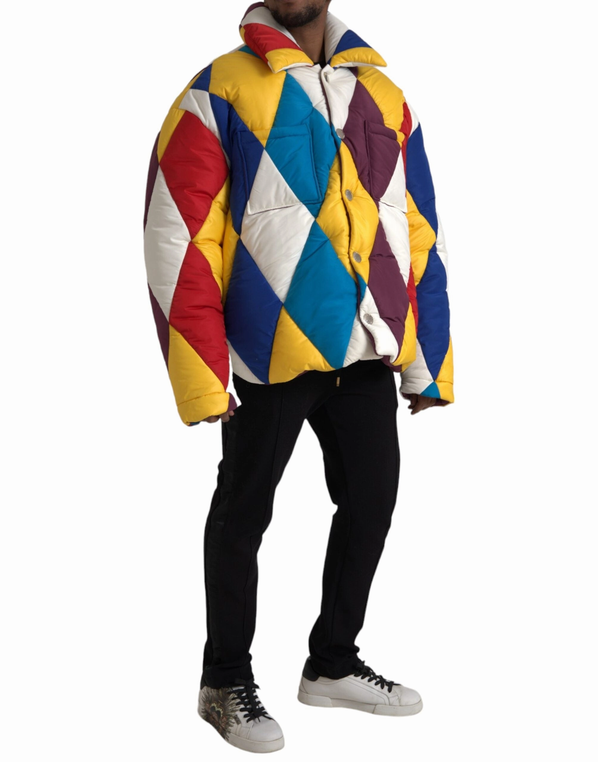 Multicolor Windbreaker Puffer Jacket Men Made In America Coats