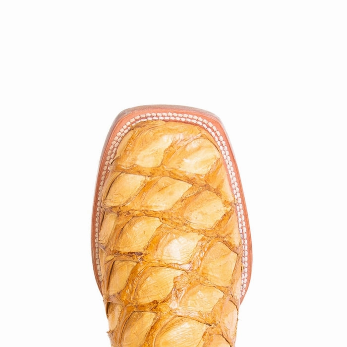 Zipper Western Boots Men's Genuine Monster Fish Square Toe Boots Buttercup