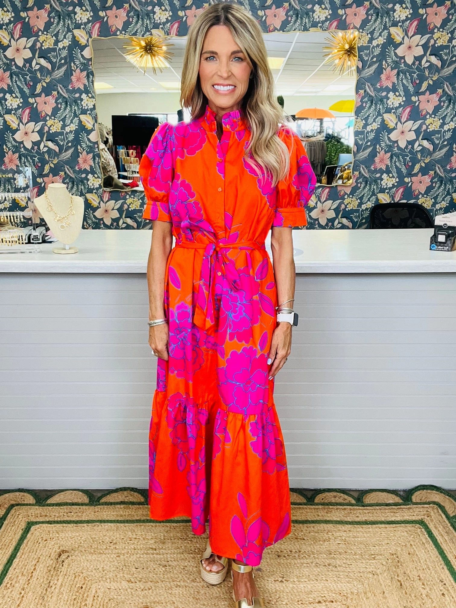 Puff Sleeve Ruffle Tulle Midi Dress Nalani Floral Giles Button Up Midi Dress