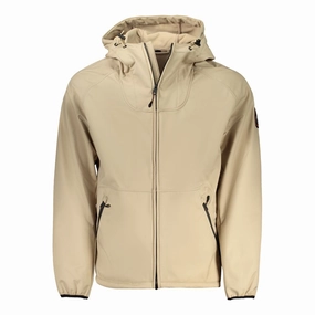 Napapijri Beige Recycled Polyester Men Jacket Best Coats For Travel