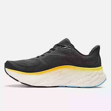 Best Trail Running With Cushioning New Balance Fresh Foam X More V4 Men's - Black/coastal blue and ginger lemon