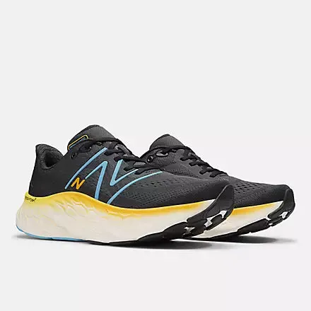 New Balance Fresh Foam X More V4 Men's - Black/coastal blue and ginger lemon Trail Running Toe Shoes