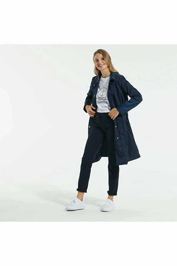 Floor Length Coats Nautica Women's Navy Blue Coats