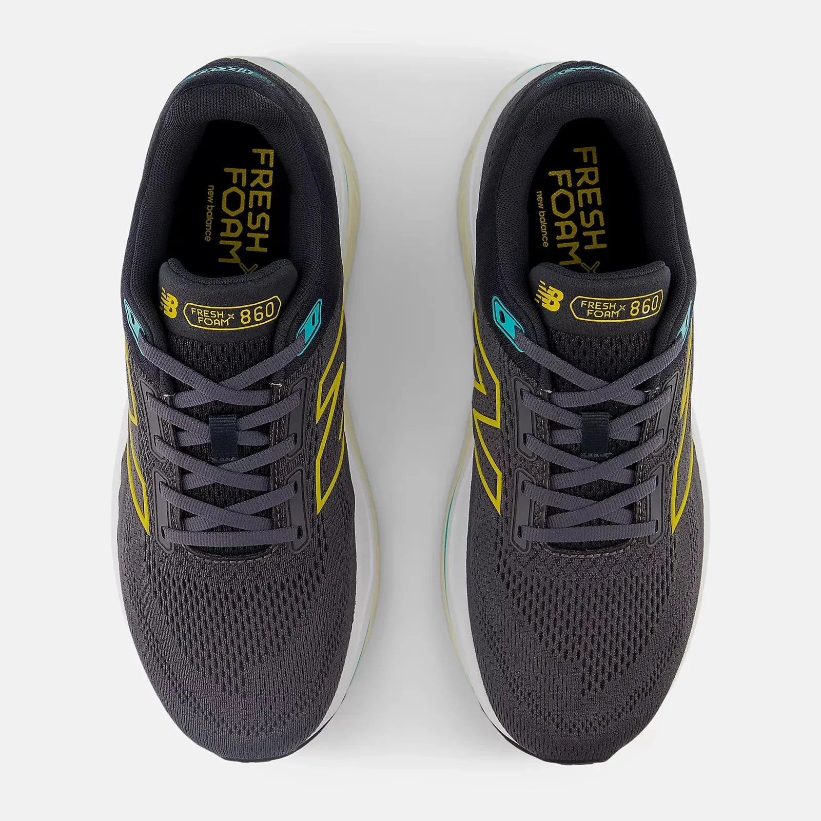 New Balance Fresh Foam X 860v14 Wide (2E) Men's -  Magnet with Ginger Lemon/Cyber Jade Run On Shoes