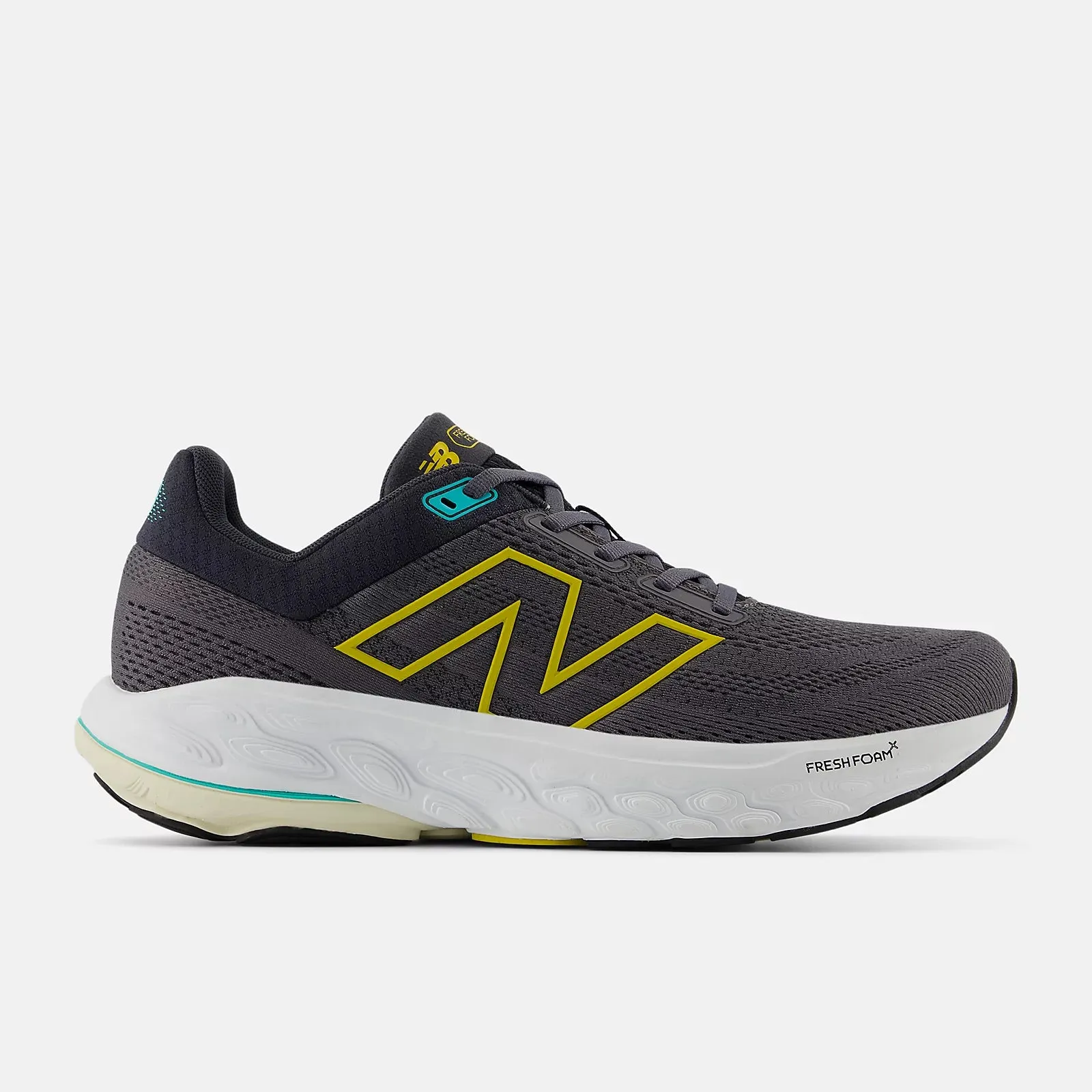 New Balance Fresh Foam X 860v14 Wide (2E) Men's -  Magnet with Ginger Lemon/Cyber Jade Good Running Shoes For Stability