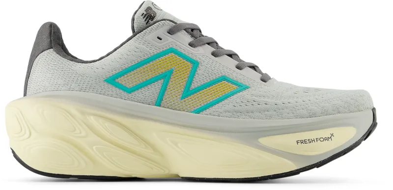 New Balance Fresh Foam X More V5 Men's - Bighton Grey/Calcium/Cyber Jade Wide Toe Box Shoes Trail Running
