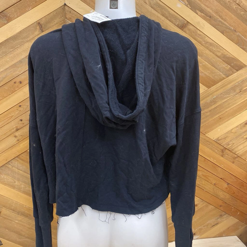 Nike - Women's Cropped Dri-Fit Hoodie: Black-women-MD Nhl Vintage Sweatshirts