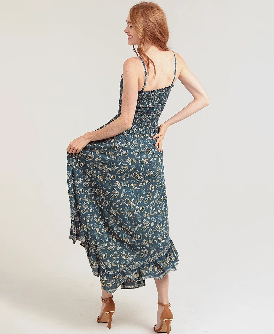 Noor Angle Hemmed Dress  Teal Just Love Maxi Dress