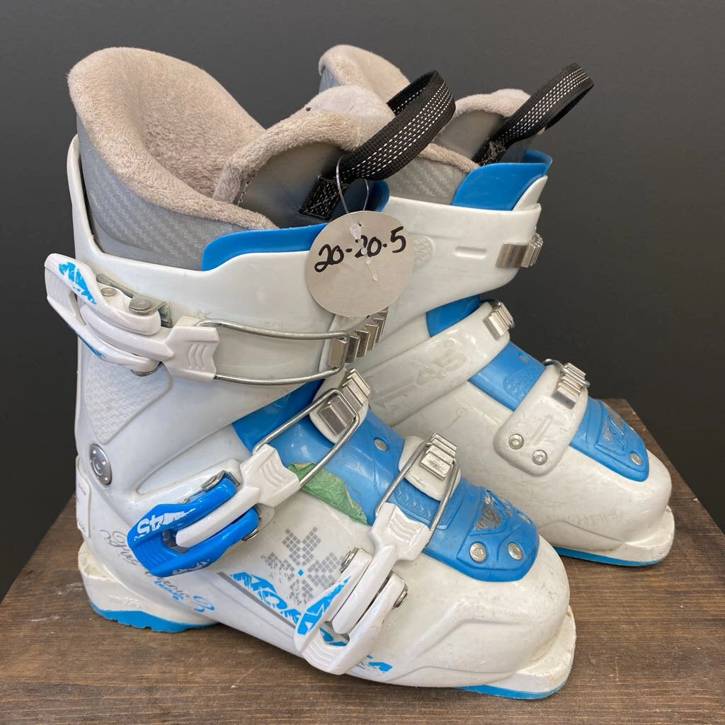 Nordica - Kid's Team 3 Firearrow Downhill Ski Boots - MSRP $190: White Blue -children-20-20.5 Waterproof Ugg Snow Boots