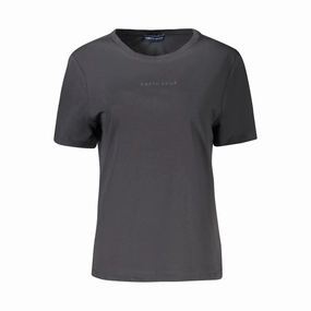 North Sails Black Cotton Women T-Shirt Designer Polo T Shirts Sale