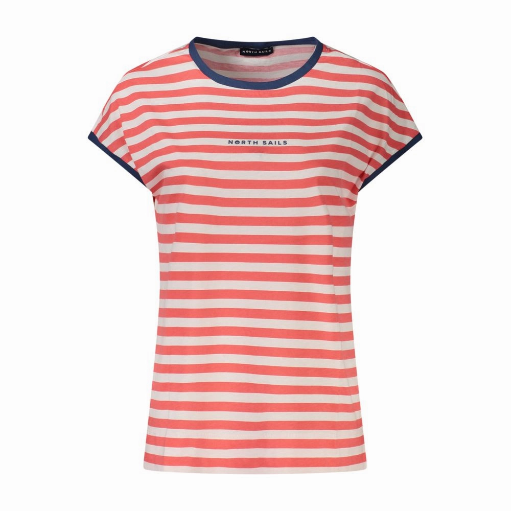 North Sails Red Cotton Women T-Shirt Wyr T Shirts