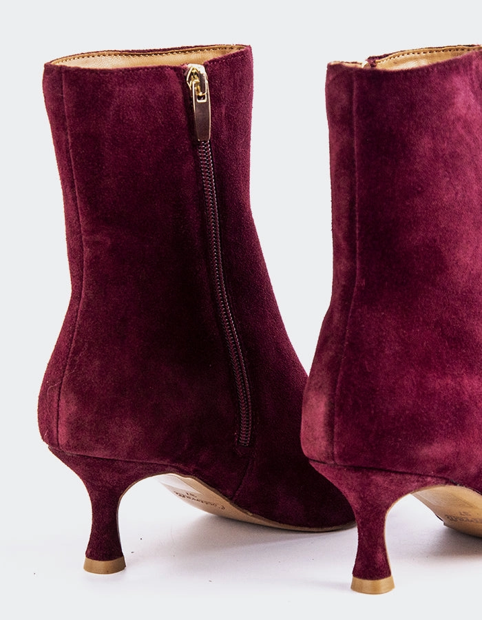 Nosara Burgundy Suede Cowboy Heel Boots