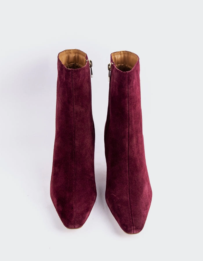 Oxblood Colour Boots Nosara Burgundy Suede