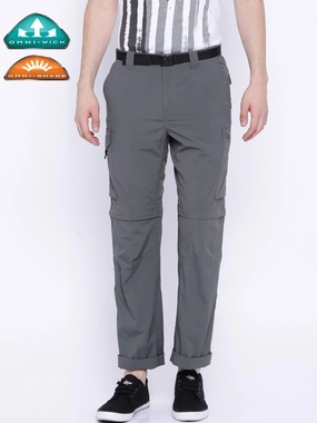 Columbia Men Grey Silver Ridge Convertible Pant (Sun Protection) Low Waist Cargo Pants