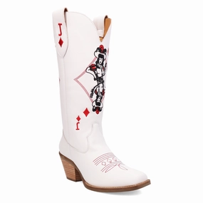 Online Exclusive | Dingo | Jack of Diamonds Leather Boot in White **PREORDER Casual With Boots