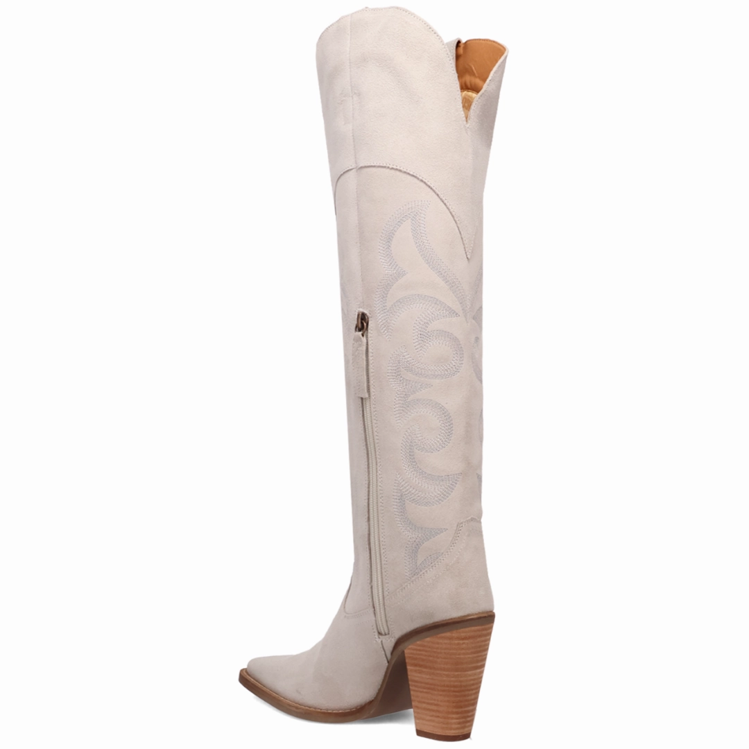 Online Exclusive | Dingo | Primadonna Suede Leather Boot in White **PREORDER Wellington Work Boots
