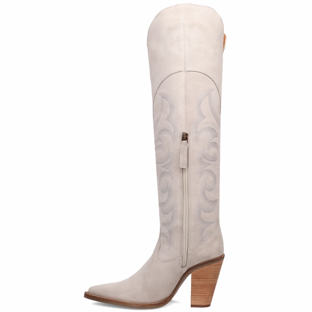 X Country Ski Boots Online Exclusive | Dingo | Primadonna Suede Leather Boot in White **PREORDER
