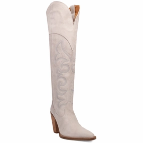 Online Exclusive | Dingo | Primadonna Suede Leather Boot in White **PREORDER Fly Boots