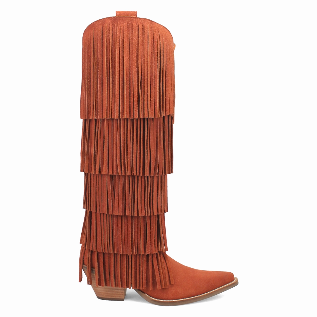 Black Knee Boots Online Exclusive | Dingo | Wild Child Suede Leather Boot in Rust **PREORDER